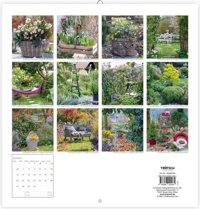 Image du produit Calendrier en brochureRêves de jardin2026 (30 x 30 cm, Couverture rigide, Allemand)