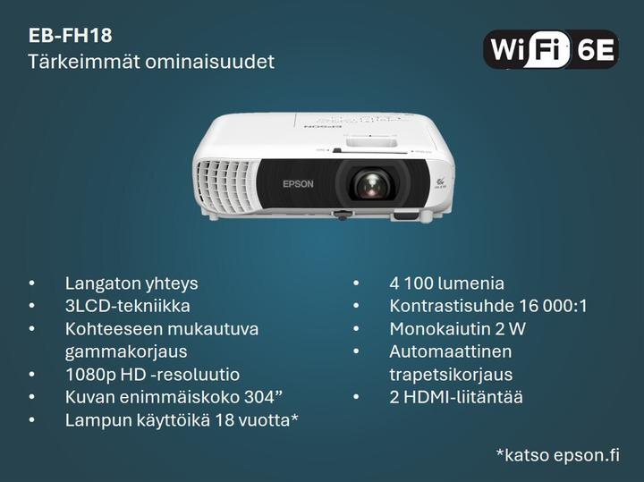 Immagine prodotto Epson EB-FH18 3LCD Projector 4100lm (Full HD, 4000 lm)
