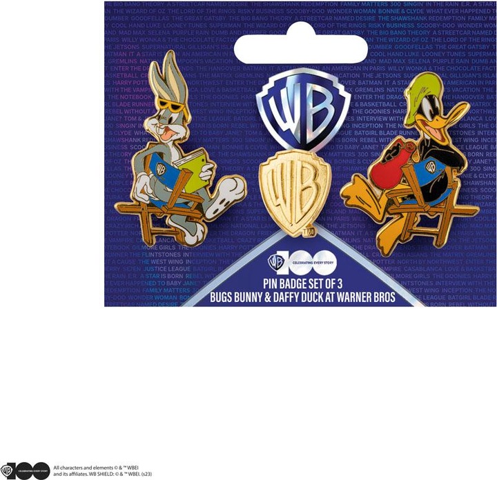 Actual product image Cinereplicas Looney Tunes pack 2 pin's Bugs Bunny and Daffy Duck at Warner Bros Studio