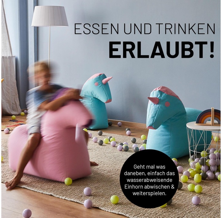 Produktbild Lumaland Sitzsack Einhorn 120 L, 75 x 65 cm