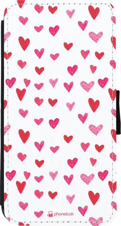 Actual product image PhoneLook Wallet Cover Black Valentine 2022 Many Pink Hearts (Apple iPhone XR)