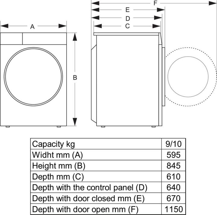 Produktbild Hisense DH5S102BB (10 kg, Rechts)