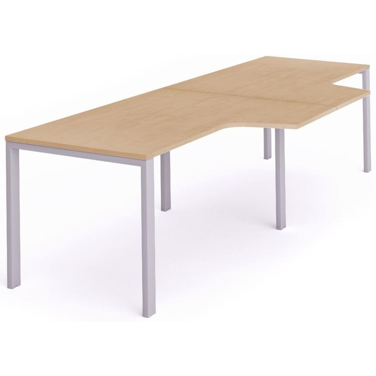 Rocada, Schreibtisch, Mehrfacharbeitstisch Total L-Form BxTxH 360x120/80x73cm Gestell grau Platte Melamin buche (80 x 73...