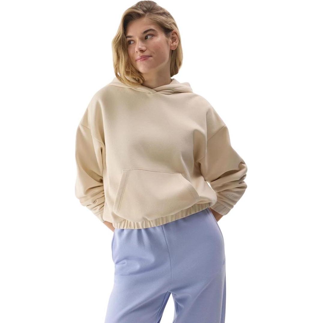 4F, Damen, Pullover, Damen Sweatshirt F1057 creme 4FWSS24TSWSF1057 12F M, Beige, (12)