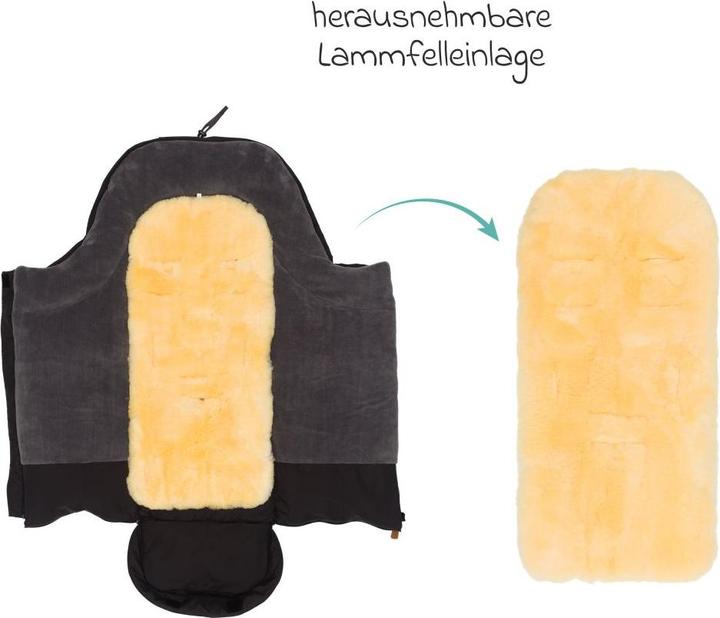 Image du produit Fillikid Fusssäcke für Kinderwagen & Buggys Fleece-Fusssack Nanga mit Lammfellauflage