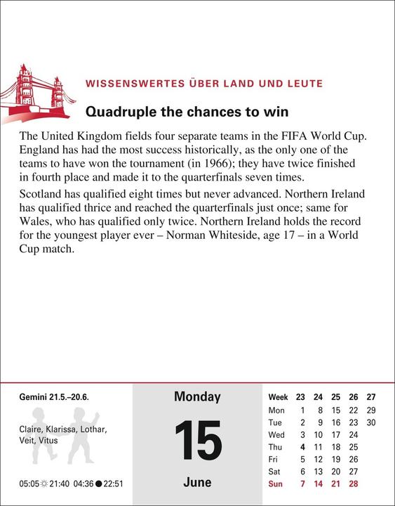 Image du produit Harenberg Calendrier linguistique anglais (12,5 x 16 cm)