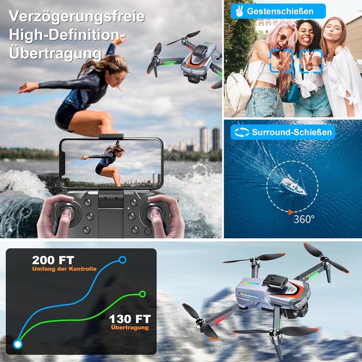 Image du produit Grutoly Drohne mit 4K-Kamera und Hindernisvermeidung (20 min)