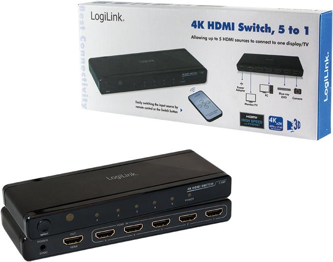 Produktbild LogiLink HDMI 5-Port Switch (Video Switch)