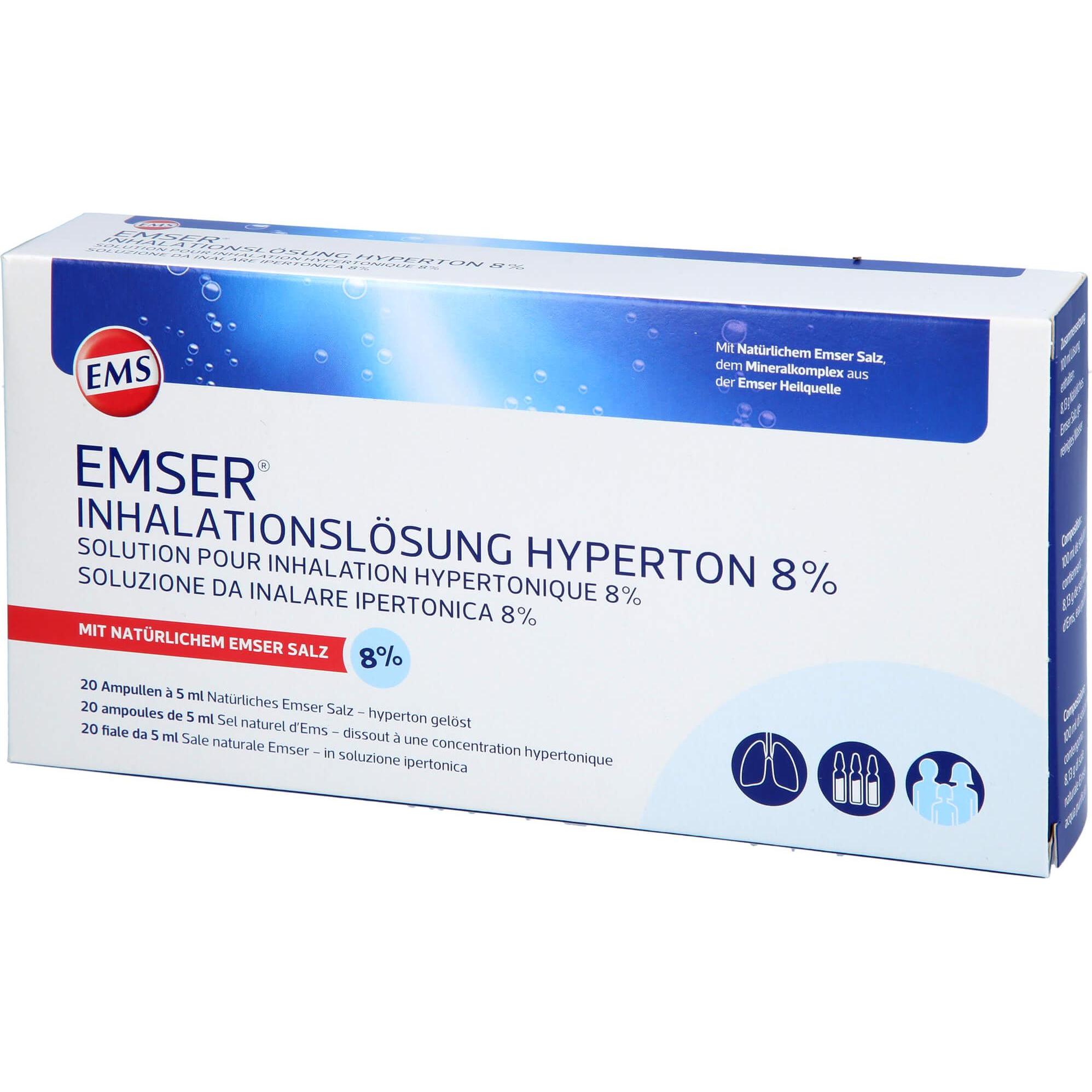Emser, Inhalator, Inhalationslösung 8 % hypertonisch