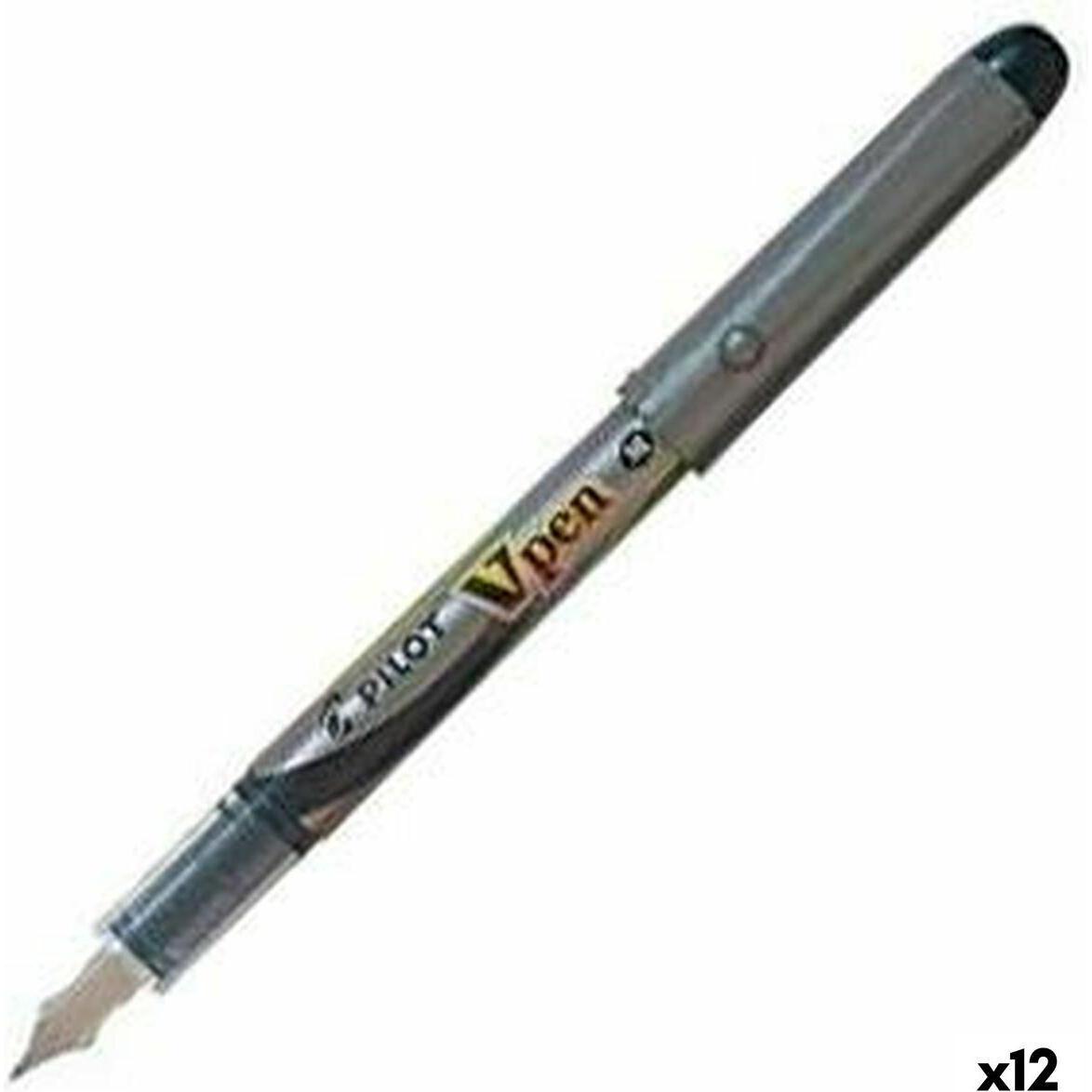 Pilot, Penne, V-Pen, SVP-4M penna stilografica Nero (Argento, Nero, 12x)