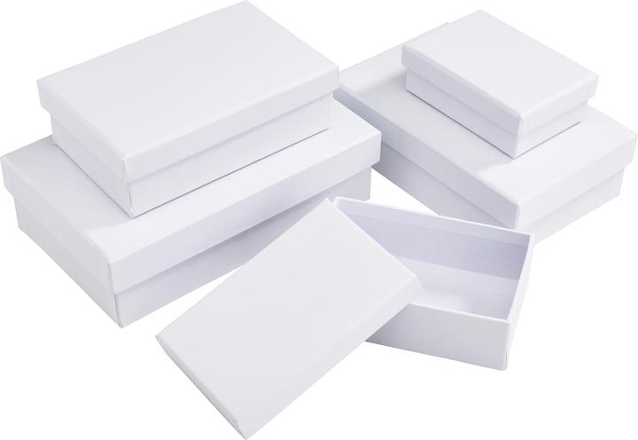 Immagine prodotto VBS Scatole "Rettangolari", piatte, set di 5, in cartone, bianche, circa 16,5 x 10,2 x 4,5 - 8,...