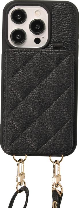 Image du produit PhoneLook Coque Cuir matelassé avec miroir et compartiment carte inclus grande lanière amovible (Apple iPhone 15 Pro)