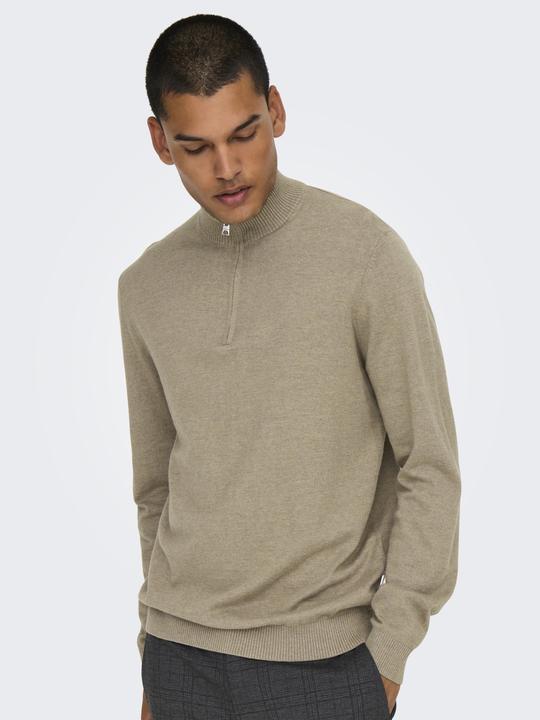 Produktbild Only & Sons Onsloui Reg 12 Mel Half Zip Knit Noos (XS)