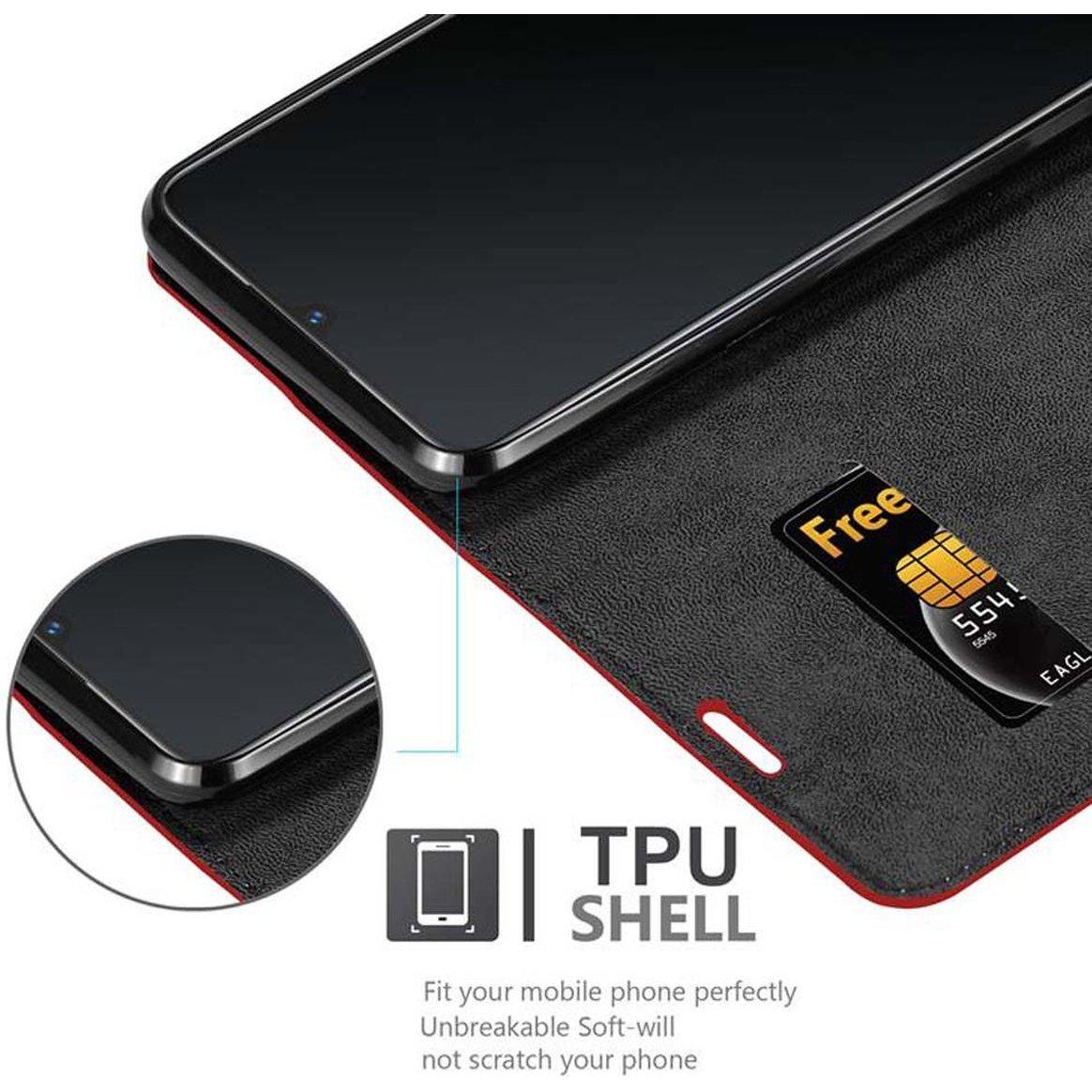 Thumbnail - Cadorabo Book Invisible Magnet Cover (Vivo V11), Smartphone Hülle, Rot