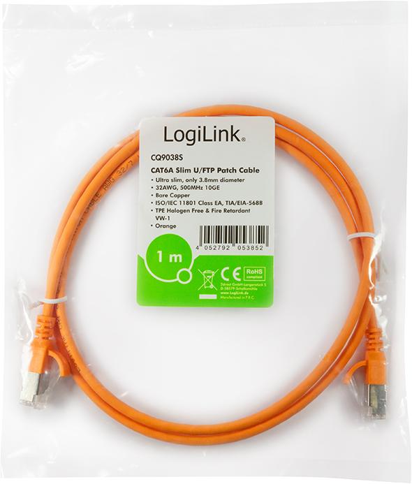 Produktbild LogiLink Netzwerkkabel (STP, CAT6a, 1 m)
