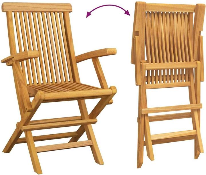 Actual product image vidaXL 7-piece garden dining set made of solid teak wood (160 x 80 x 75 cm)