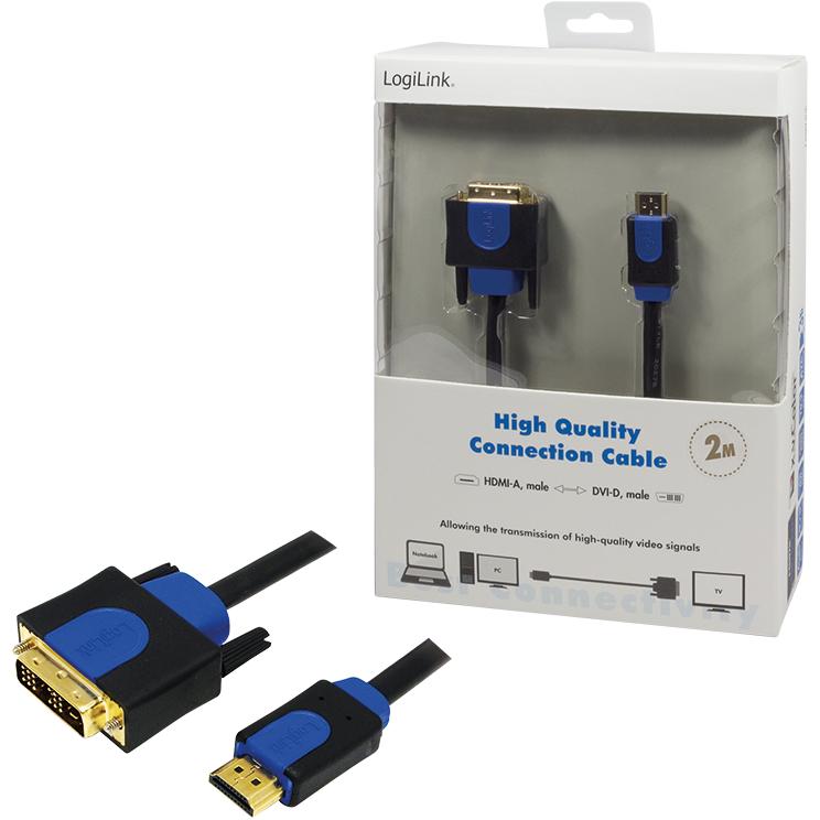 Thumbnail - LogiLink HDMI (Typ A) — DVI (2 m, DVI, HDMI), Video Kabel