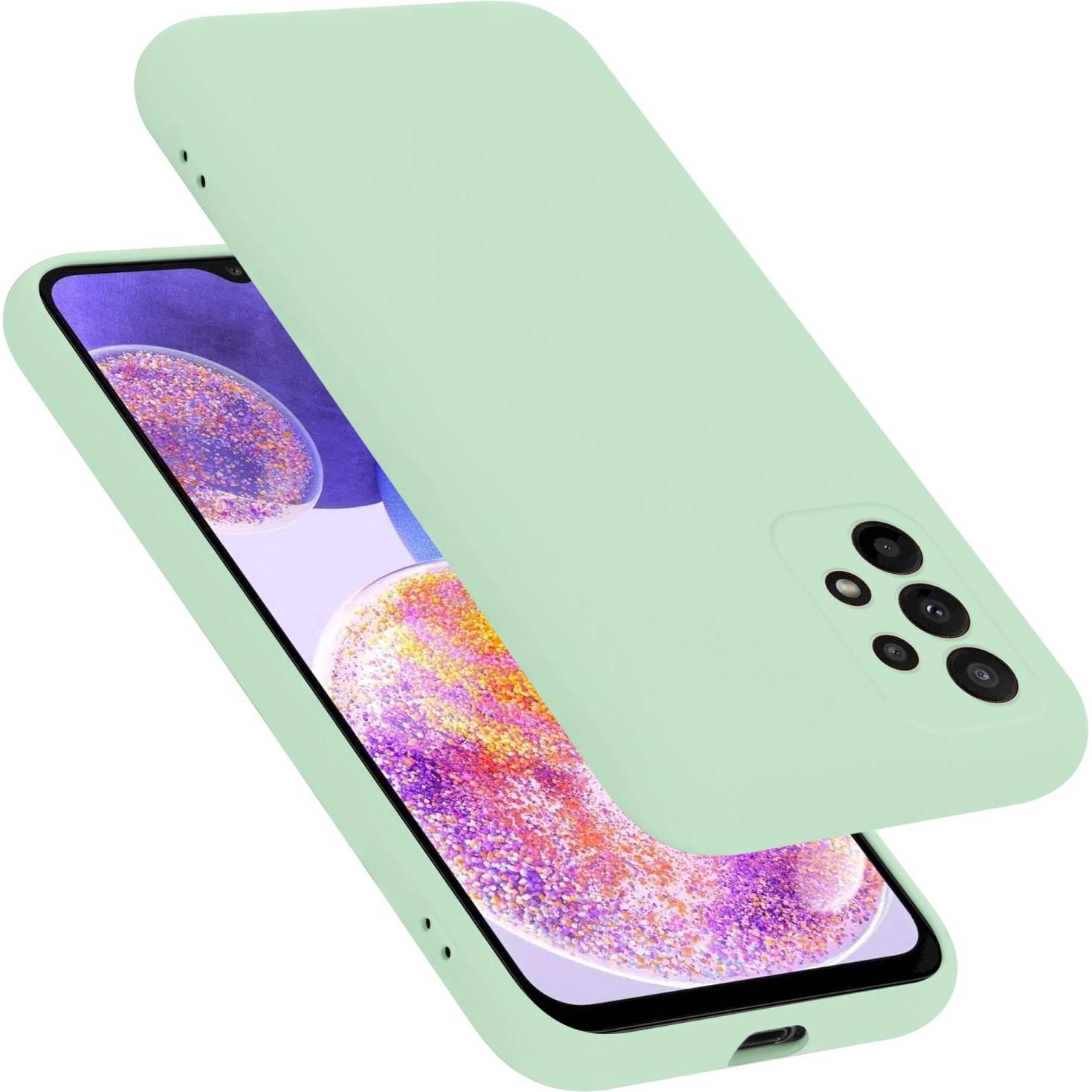Cadorabo TPU Liquid Silicone Case Hülle für Samsung Galaxy A23 4G (Samsung Galaxy A23), Smartphone Hülle, Grün