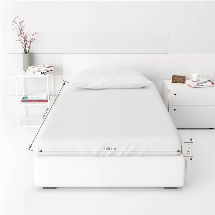 Immagine prodotto Domoletti LENZUOLO MATRIMONIALE SATEEN 140X200+25 BIANCO (140 x 200 cm)