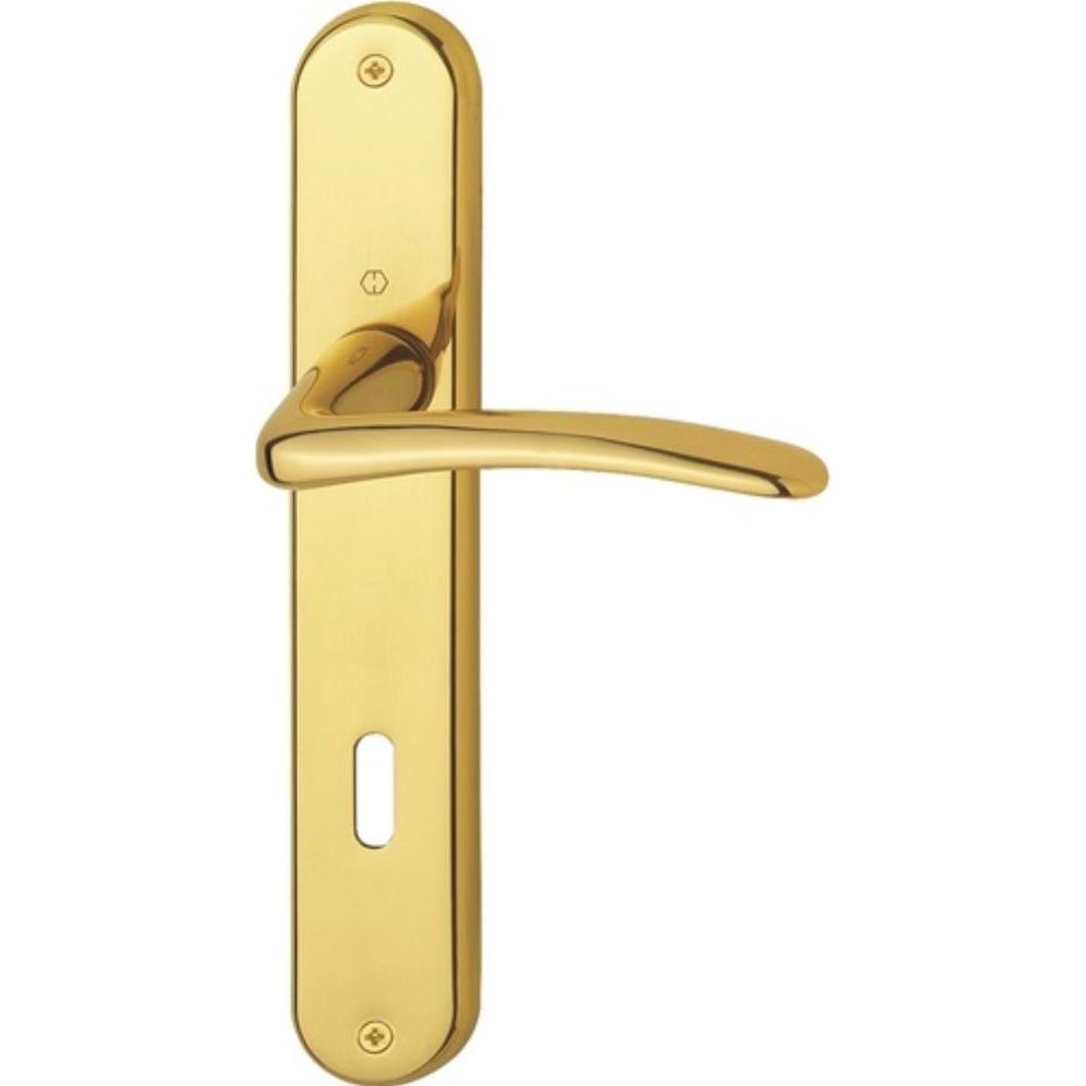 Hoppe, Türgriff + Fenstergriff, Langschildgarnitur Istanbul M171/332P Messing F71 OB 72 mm DIN links / rechts (Türgarnit...