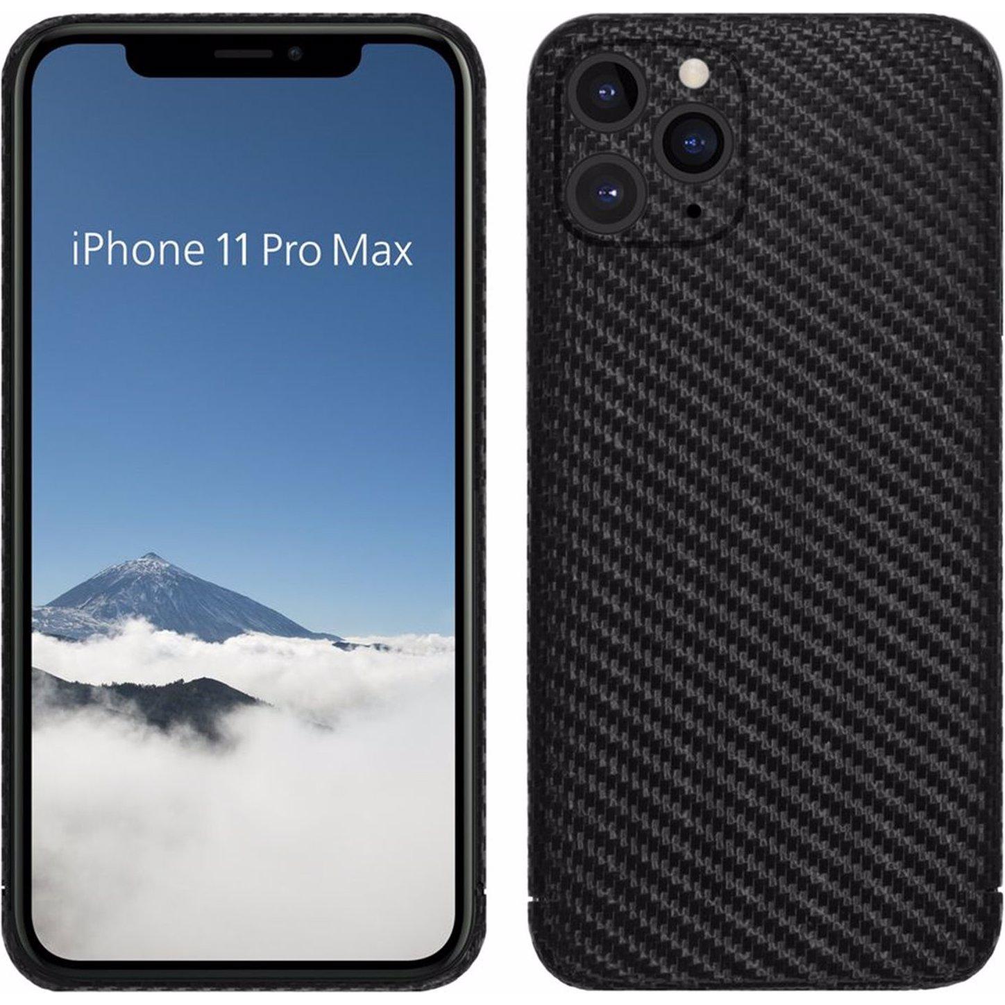 Viversis Carbon (Apple iPhone 11 Pro Max), Smartphone Hülle, Schwarz