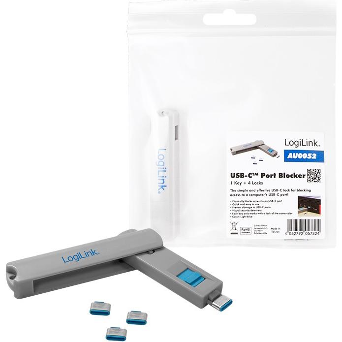 Thumbnail - LogiLink Port Schloss, Notebook Security, Blau