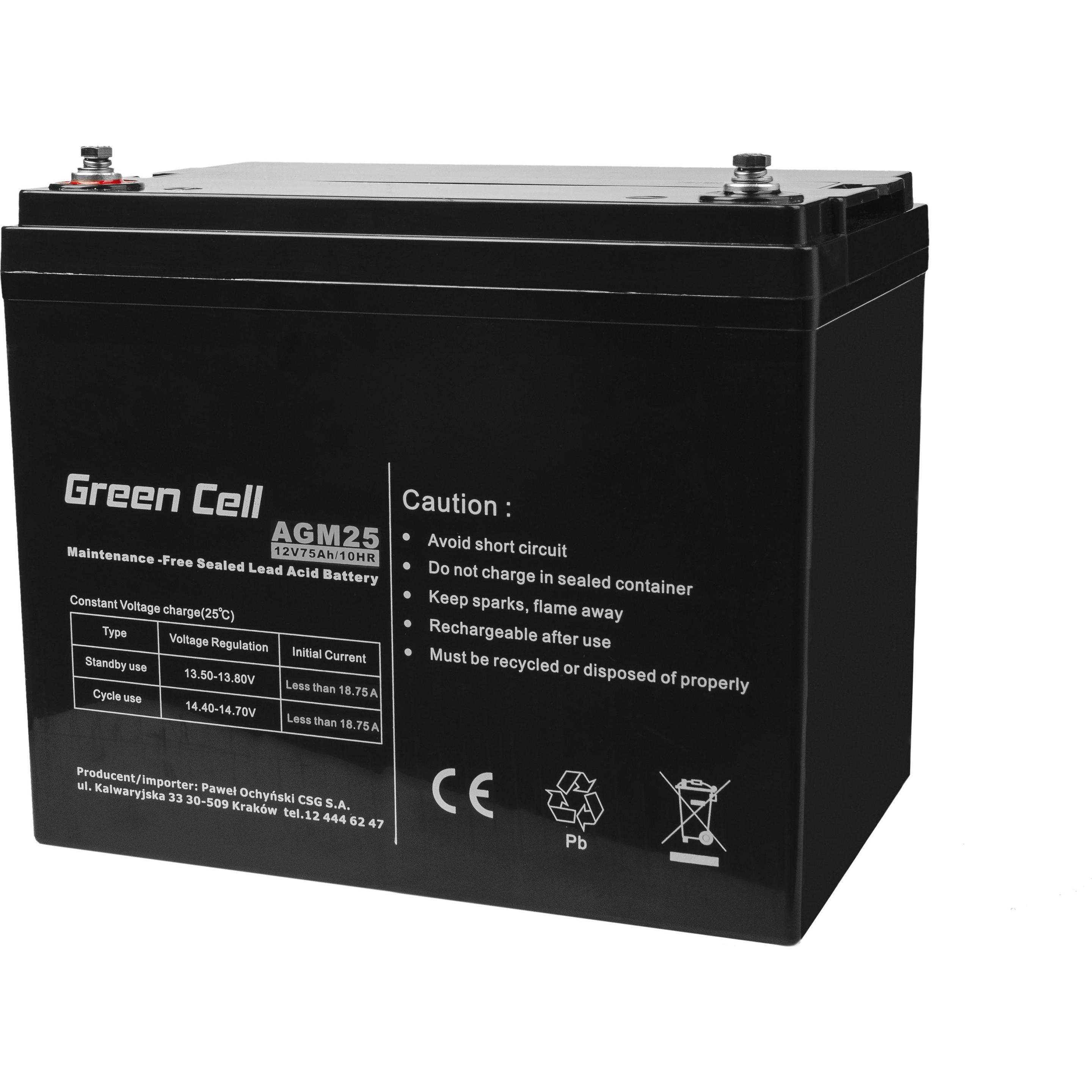 GreenCell, Batterie di alimentazione, AGM Battery 12V (12 V, 75 Ah)