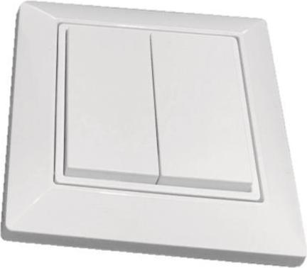 Produktbild Casambi Wandschalter weiss 2fach 808924 4-Kanal, batterielos quadratisch Wippe