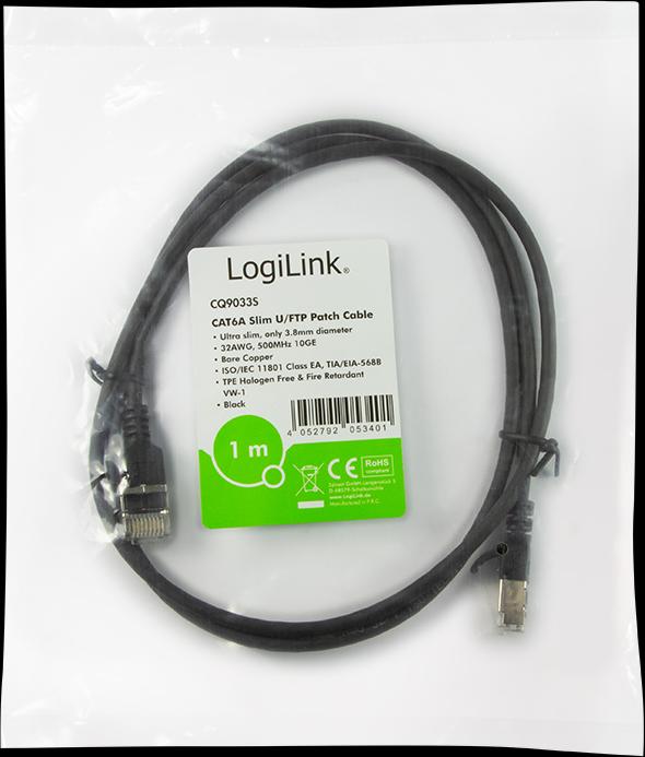 Produktbild LogiLink Netzwerkkabel (STP, CAT6a, 0.50 m)