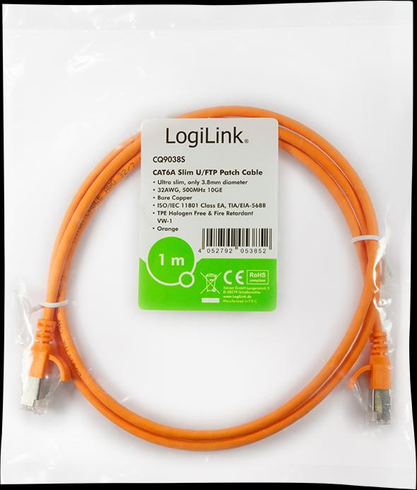 Produktbild LogiLink Netzwerkkabel (STP, CAT6a, 1 m)