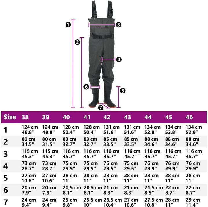 Image du produit vidaXL Waders avec bottes et ceinture (44)