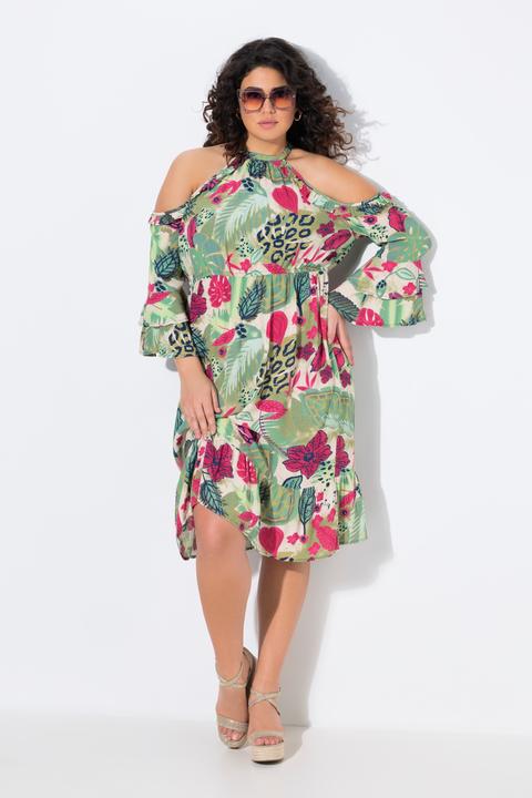 Produktbild Ulla Popken Kleid, A-Linie, Rundhals, schulterfrei, 3/4-Arm (62)