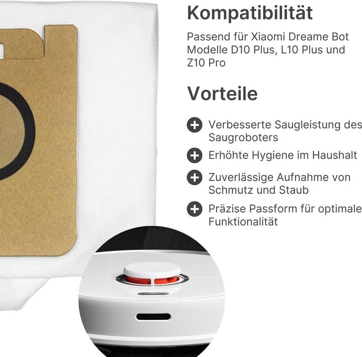 Immagine prodotto Hermex Alternative Staubbeutel zu Xiaomi Dreame Bot D10 Plus L10 Plus Z10 Pro (4 x)
