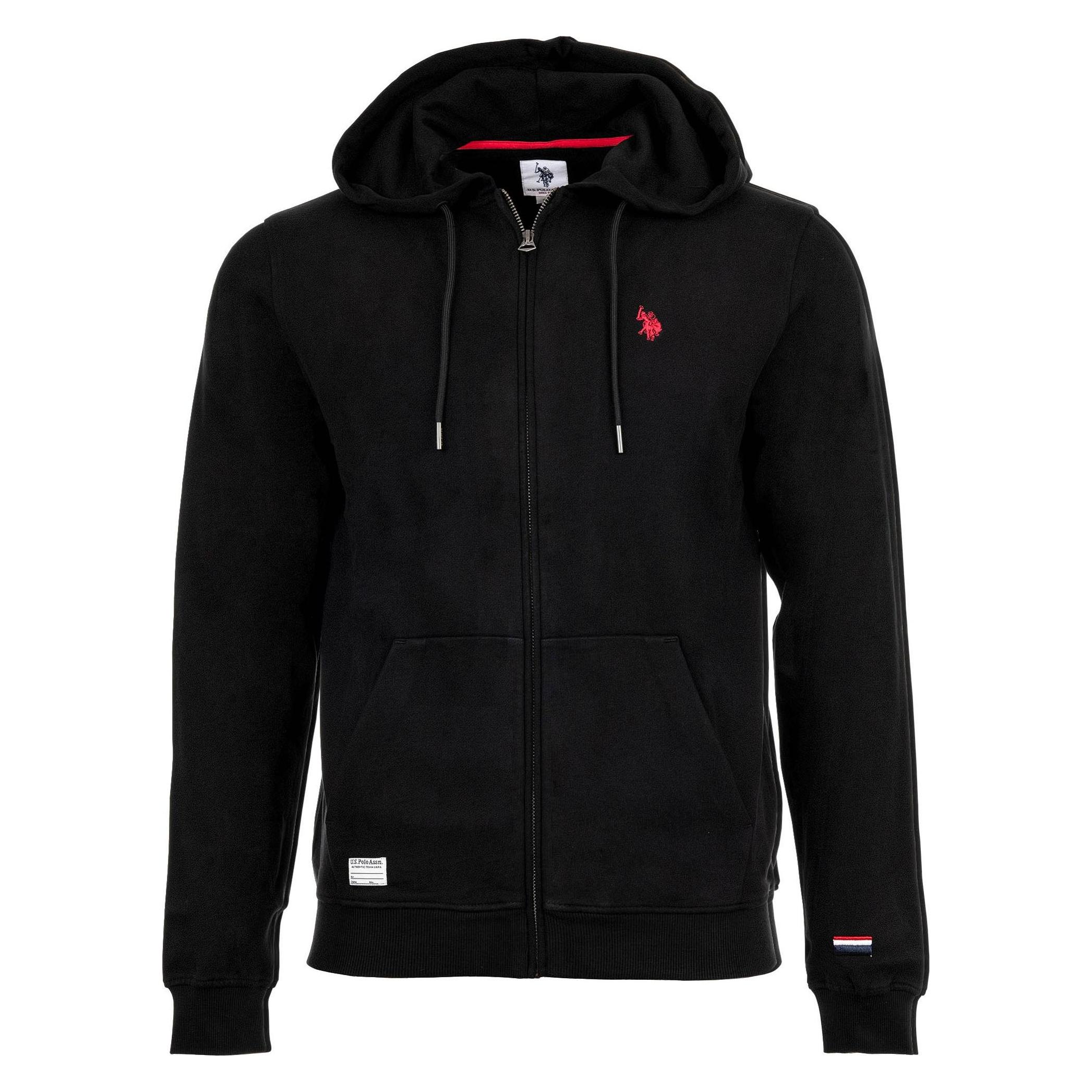 U.S. Polo, Herren, Pullover, Diagonal Fleece Carbon Finish Sweatjacke, Schwarz, (3XL)