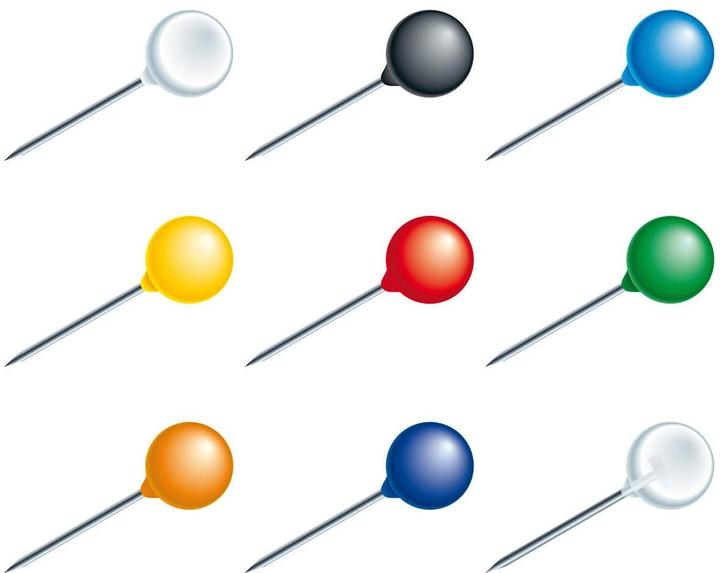 Actual product image Exacompta Round head needles Ø 6 mm, multicolor (50 Piece, 15 mm)