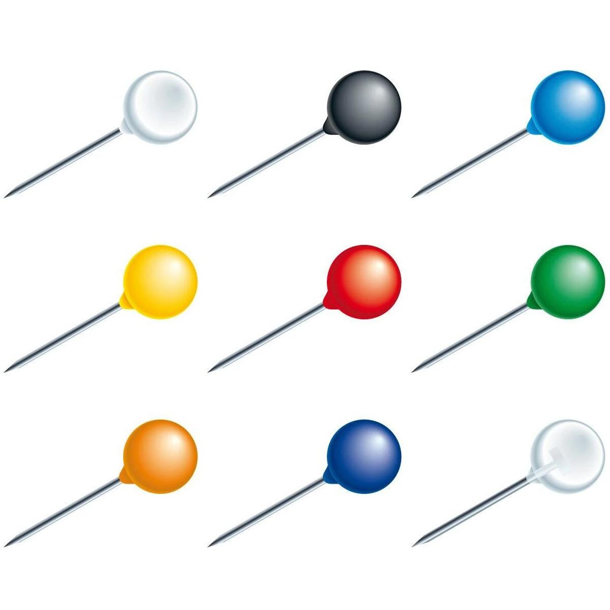 Thumbnail - Exacompta, Nägel, Rundkopfnadeln Ø 6 mm, multicolor (50 Stück, 15 mm)