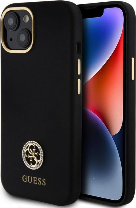 Produktbild Guess GUHCP15SM4DGPK iPhone 15 6.1" czarny/black hardcase Silicone Logo Strass 4G (Apple iPhone 15)