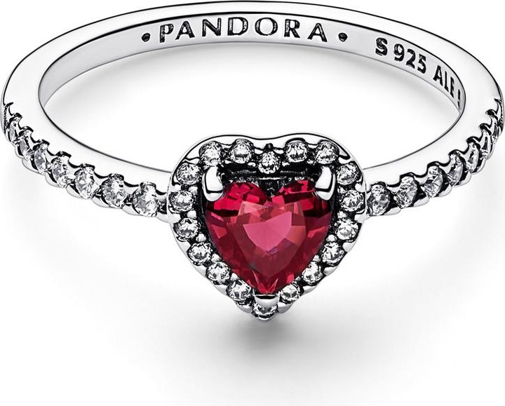 Actual product image Pandora Pronounced Red Heart Ring (60, 925 Silver)