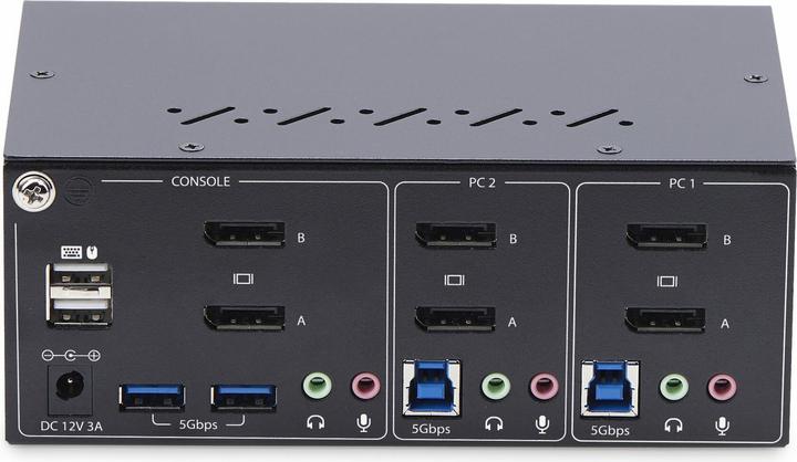 Actual product image StarTech COM 2-Port KVM Switch Dual Monitor DisplayPort 4K 60Hz 2x USB 3.0 2x USB 2.0 Hotkey/Printing