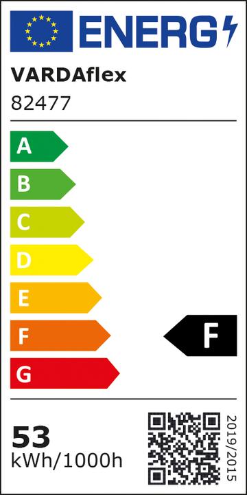Energy Label Rutec Strip light 9.6W/m ws 2700K 140pcs/m IP20 LED non-replaceable DC 24V (Warm white, 500 cm)