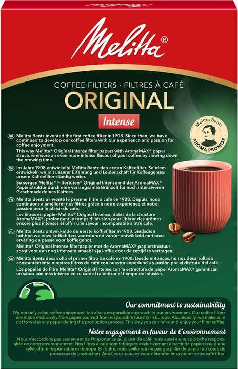 Produktbild Melitta Kaffefilter Gourmet Intense 1x4 hvid 80 stk