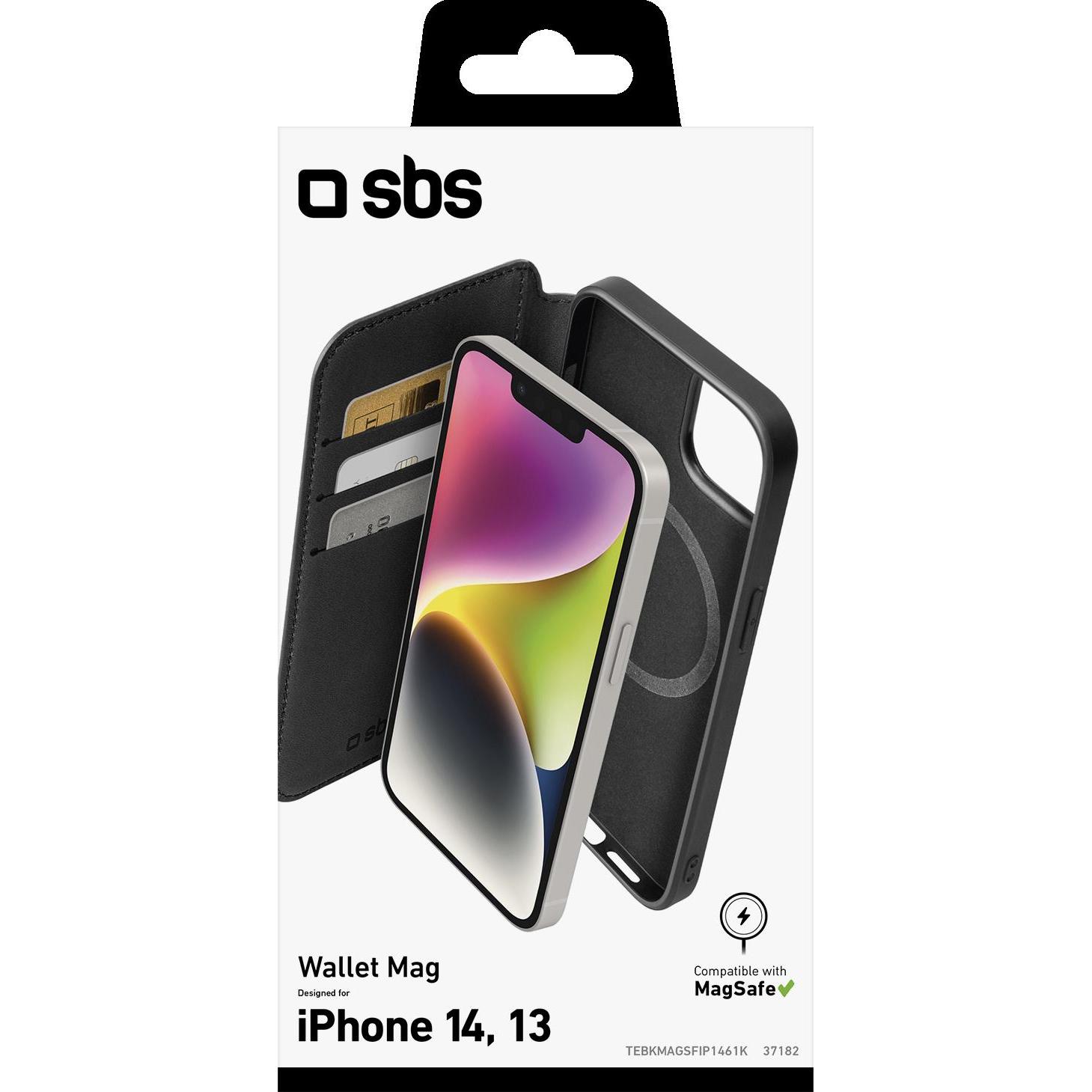 Thumbnail - SBS Wallet Case (Apple iPhone 13, Apple iPhone 14), Smartphone Hülle, Schwarz