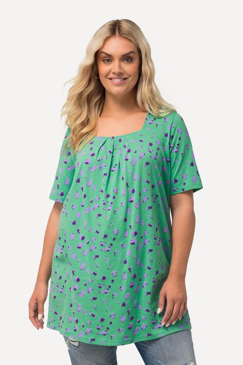 Produktbild Ulla Popken Longshirt, Fleckenmuster, Carree-Ausschnitt, Halbarm (42, 44)