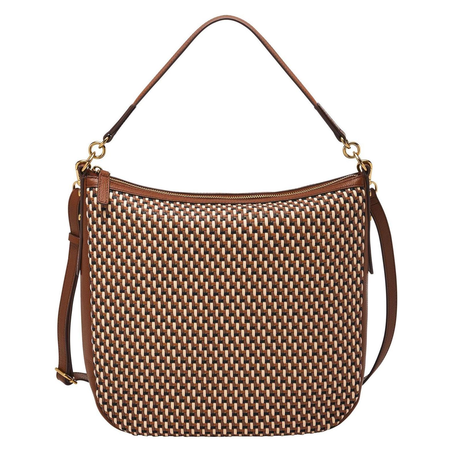 Fossil, Damen, Handtasche, Huntington Leren Of Polyester Portemonneeset, Braun