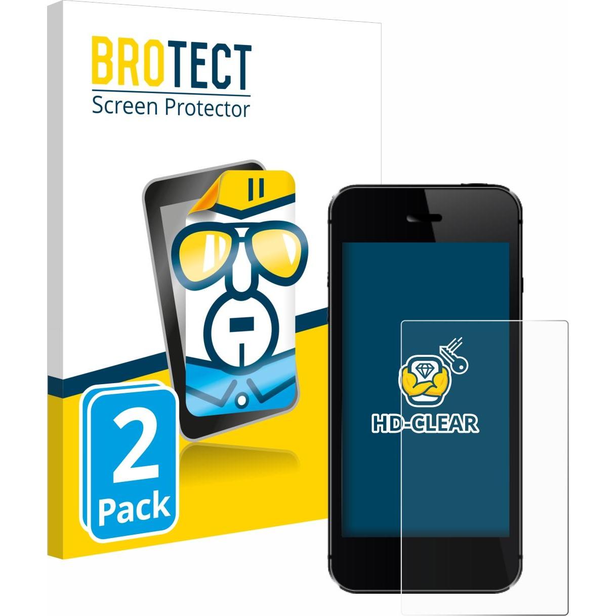 BROTECT Schutzfolie Displayschutz Klar (2 Stück, Universal), Smartphone Schutzfolie, Transparent