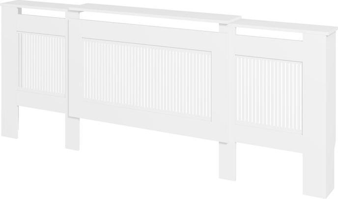 Actual product image Swisshandel24 Heizkörperverkleidung ausziehbar Heizkörperabdeckung mit Ablage, Lamellen Weiss