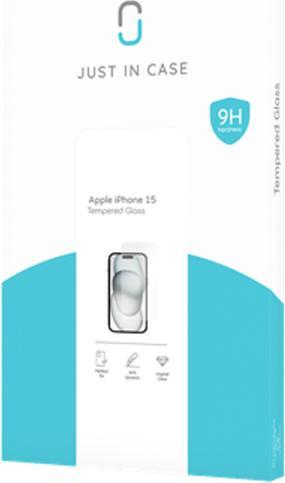 Produktbild Just in Case GehÃ¤rtetes Glas Clear Displayschutzfolie Apple iPhone 15 (1 Stück, Apple iPhone 15)