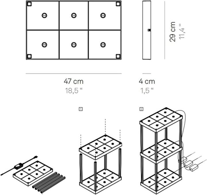 Produktbild La Ville Lumière Mehrfach-Magnetkontakt-Ladestation für drahtlose Tischlampen, stapelbar, platzsparend