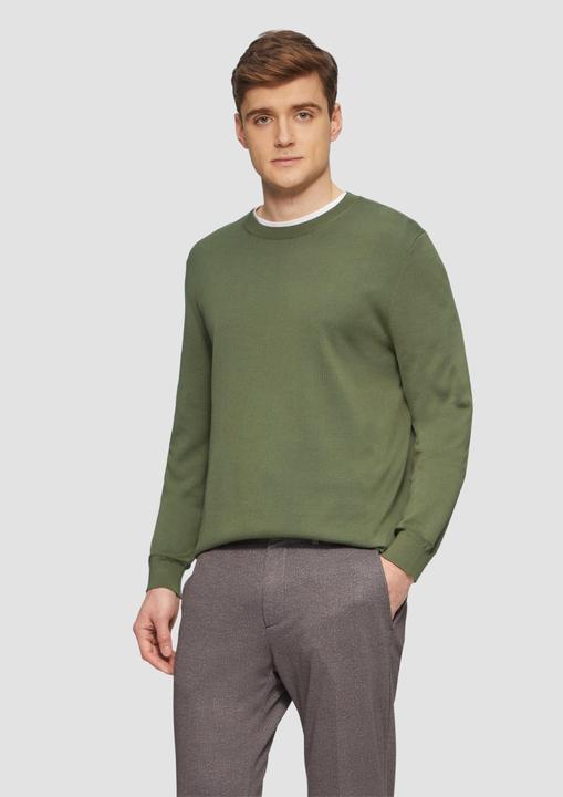 Produktbild S.Oliver Strickpullover Edler Feinstrickpullover aus Baumwollmix mit Rippbündchen (XL)