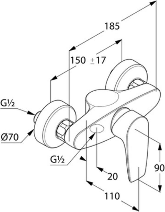 Produktbild Kludi GmbH & Co.KG Einhandmischer Brause Pure&Solid verchromt